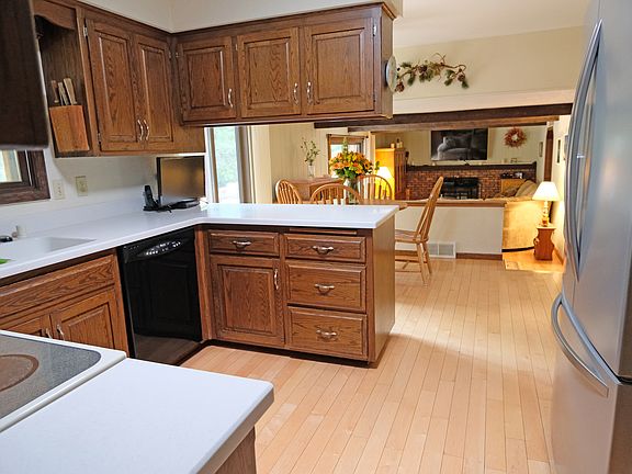 Kitchen with Corian counters