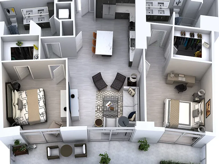 Two Bedroom Two Bath (1,214) Two Bedroom Two Bath (1,214)