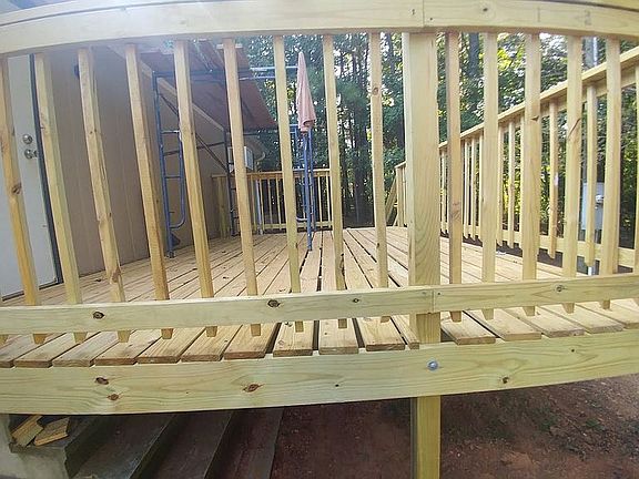 16x12 Deck shaded  by trees 