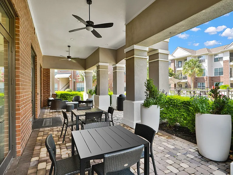 Outdoor Patio Area at Madison on the Meadow Apartments in Stafford, TX 77477