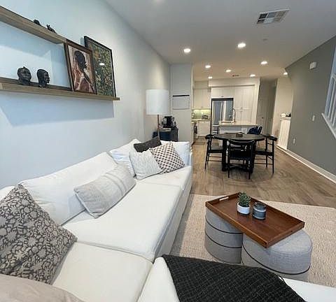 Sink into the oversized couch with chaise lounge.