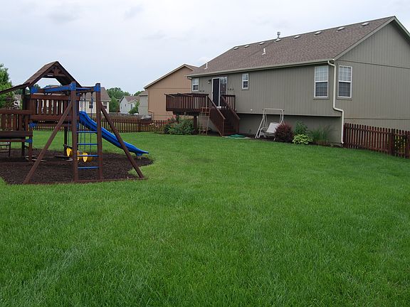 Huge fenced backyard playset