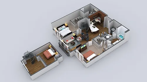 Floor plan 2 Bedroom 2 Bath Loft