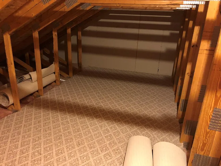 Newly Carpeted Walk-in Attic Space