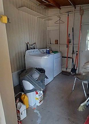 Left side of storage shed. 