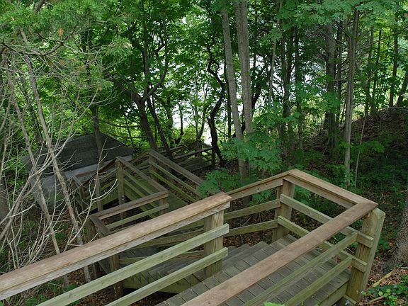 Stairs to Lower Mill Pond.