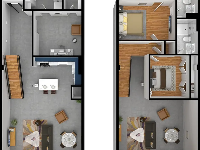 2 Bedroom 3 Bath Loft w/ Den - Units 1606, 1610, 1614, 1618, 1622, 1626