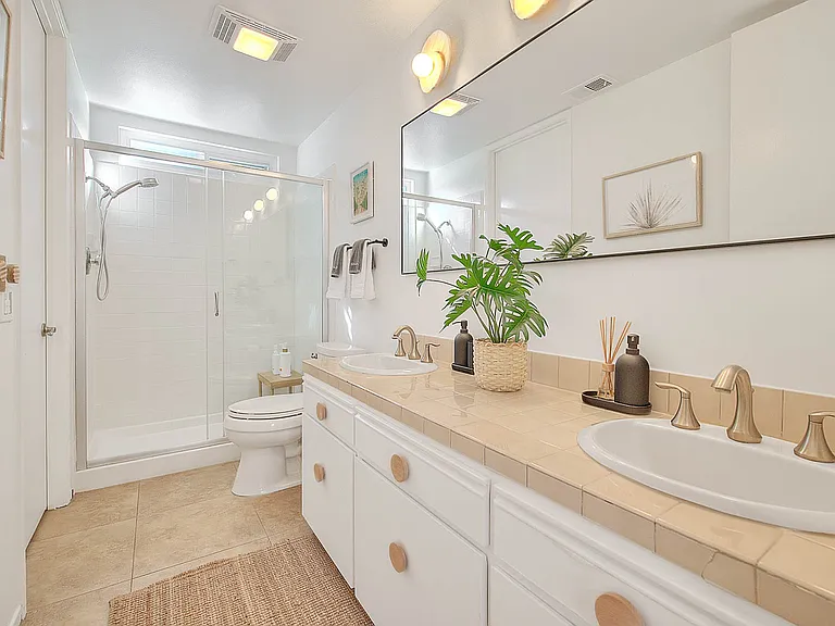 Primary bathroom view of large shower