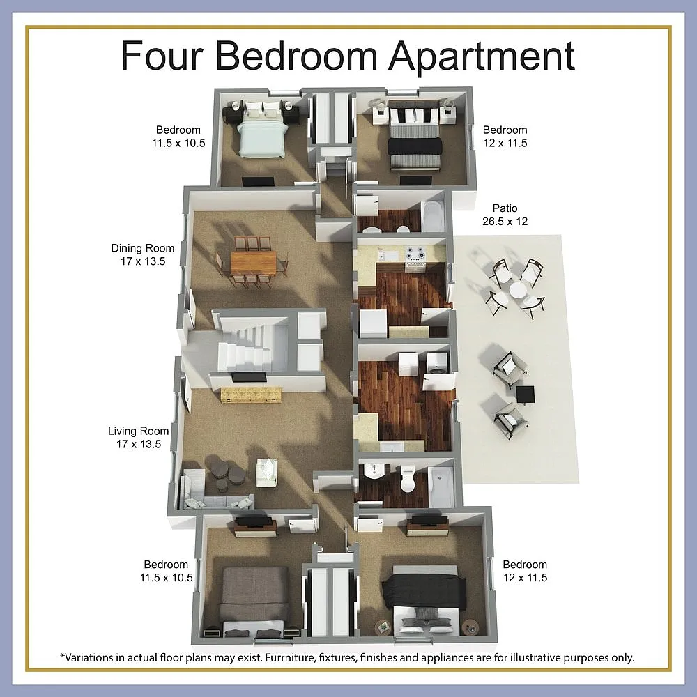 Floor plan Four Bedroom Flat