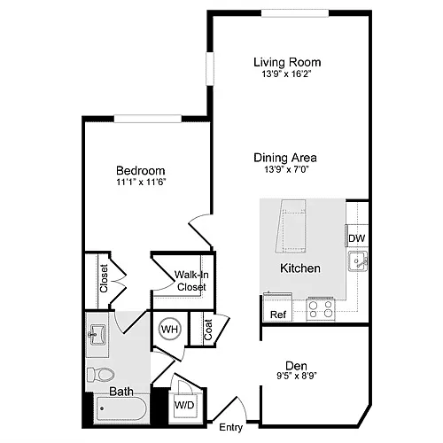 Floor plan B-1 Den