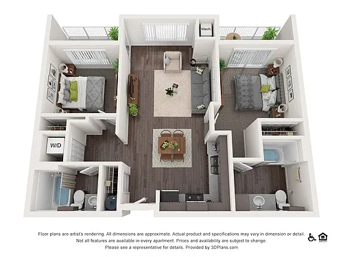 Floor plan 2 bed 2 bath