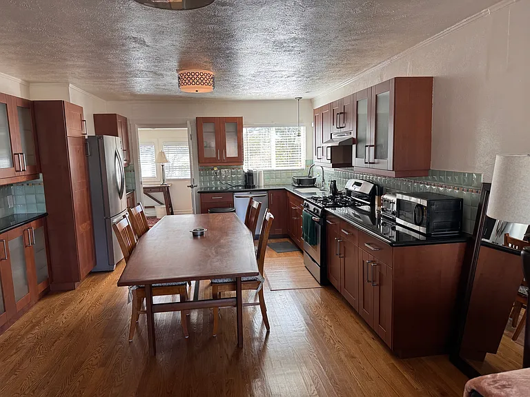 View from the living room to the kitchen.
