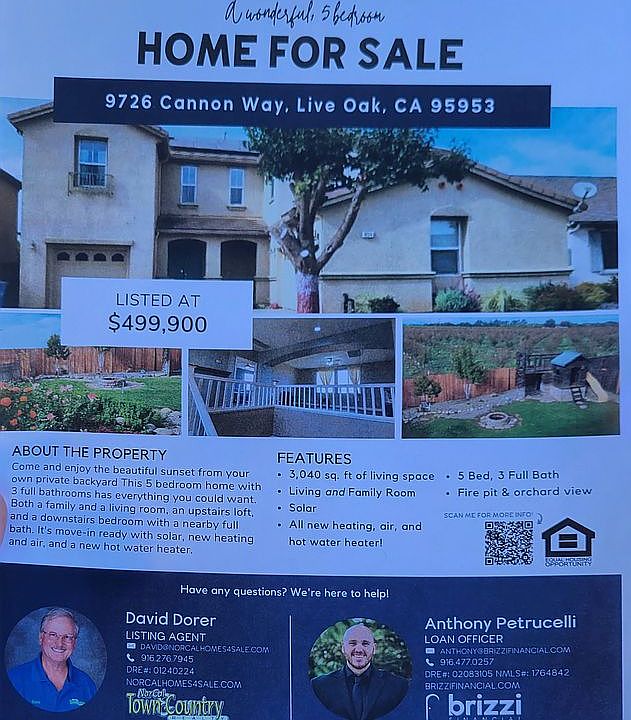 Flyers in front of house