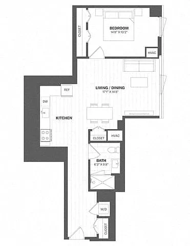 Floor plan 1 Bed/1 Bath-a78