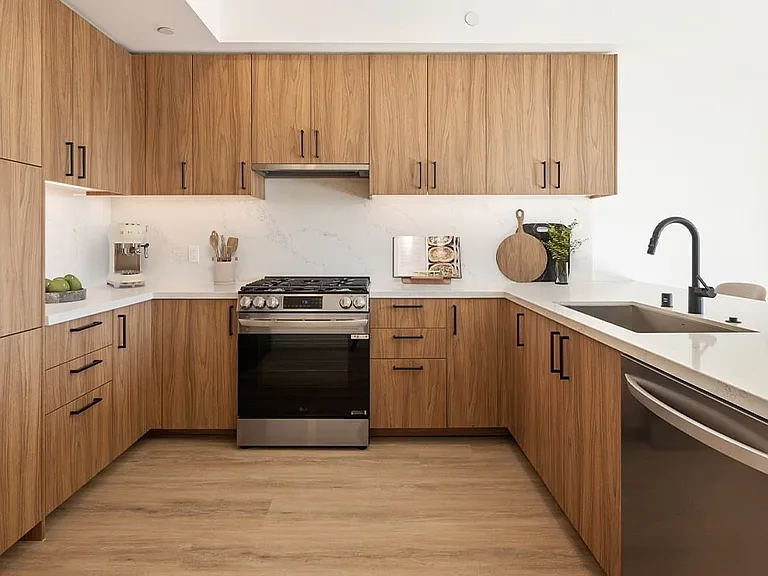 Virtually Staged One-Bedroom Kitchen Designer Finish - The Torrey