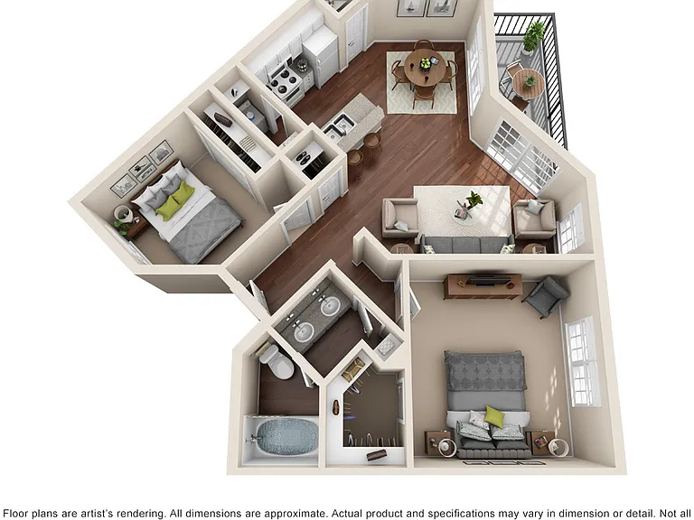 Regal Parc - B1 - 1 Beds - 1 Baths - 947 Sq. ft.