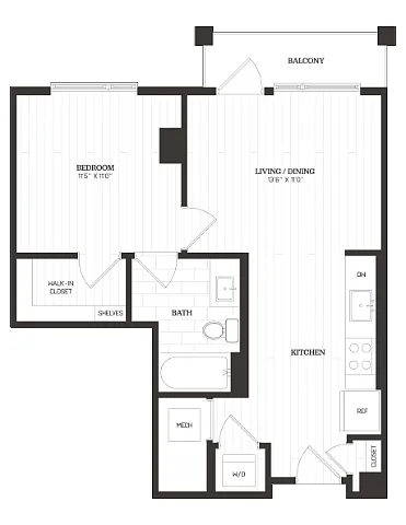 Floor plan 1 Bed/1 Bath Junior-SP13