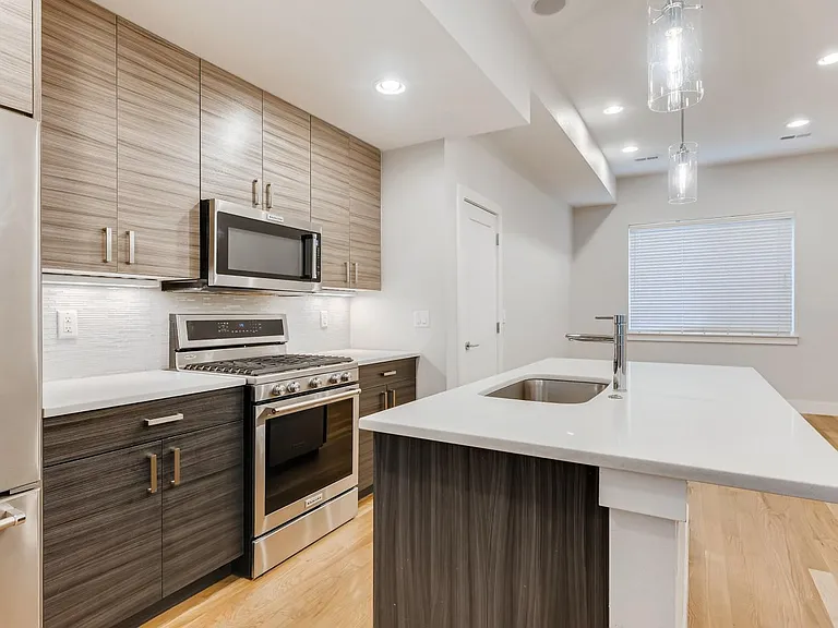 Kitchen and living area.