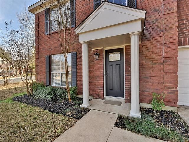 Traditional Red Brick Colonial Entry