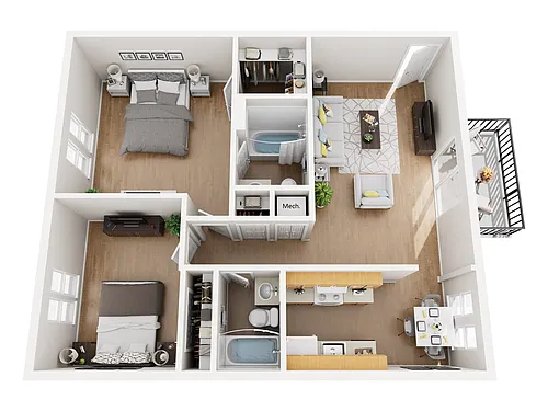 Floor plan The Terrace - 2 Bedroom