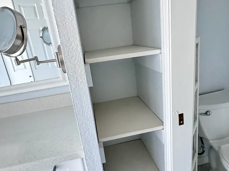 Storage space within master restroom