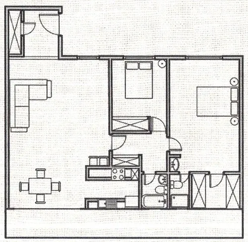 Floor plan 2 Bed 2 Bath
