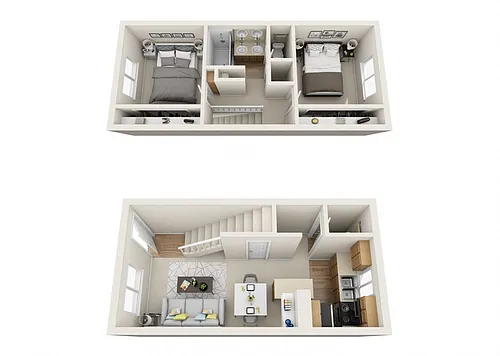 Floor plan Two Bedroom One and a Half Bath