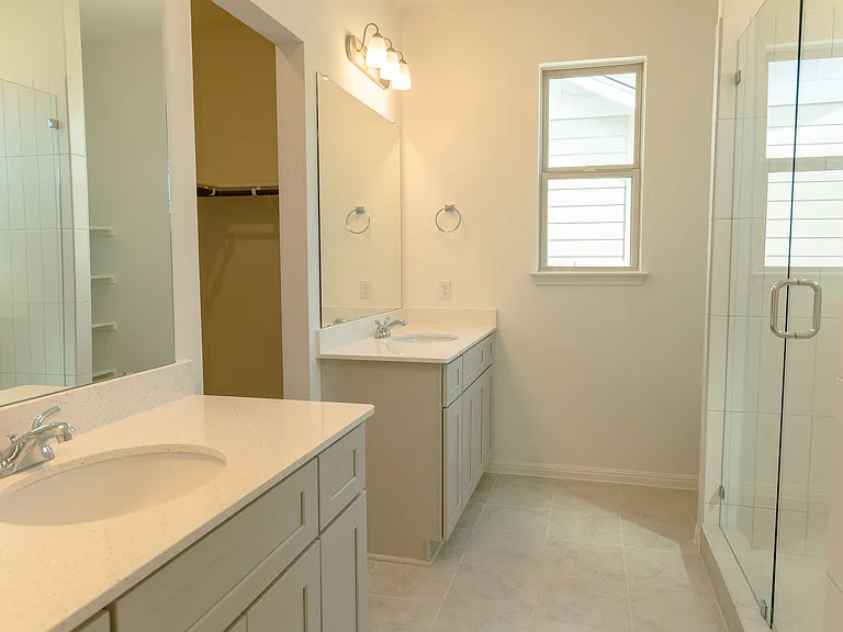 Master bathroom with separate vanities