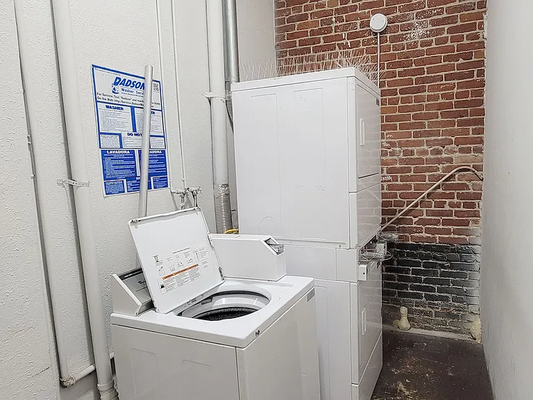 Laundry room at the Western at Rosewood apartments in Los Angeles, California.