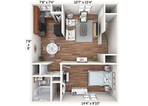 Floor plan 1 Bedroom Upper