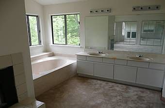 master bath/ fireplace