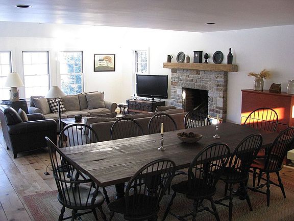 Great room with stone fireplace