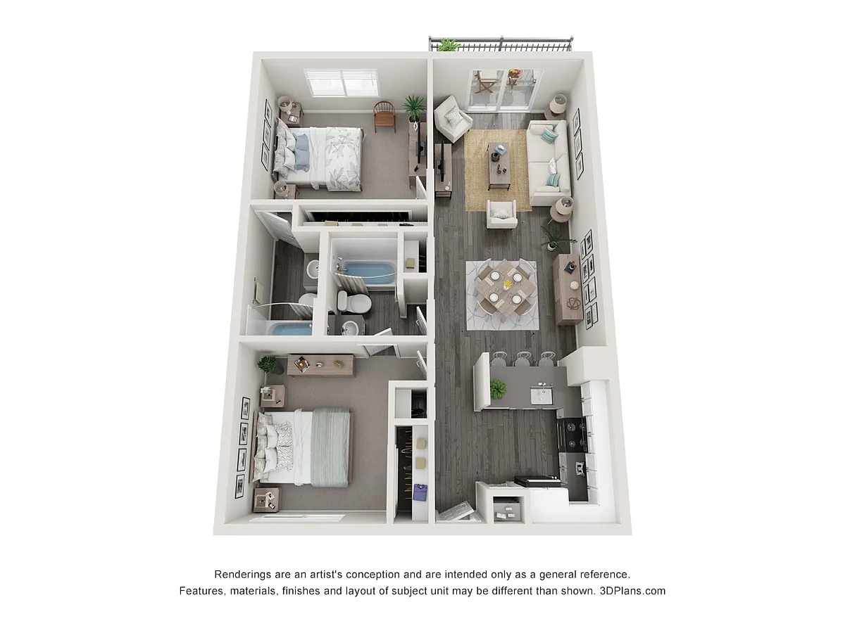 Floor plan Two Bedroom (B4) Renovated