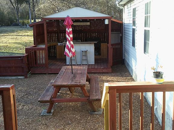 View of grill out gazebo from back covered deck