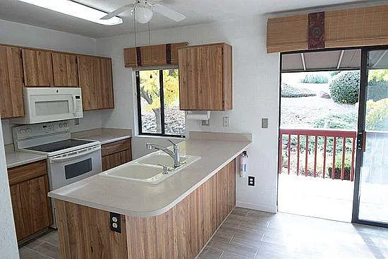Kitchen and back deck view