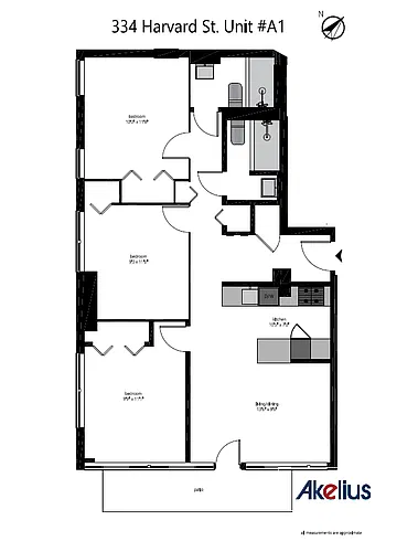 Floor plan Three Bedroom Two Bathroom