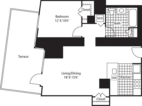 Floor plan One Bedroom CAKit FL 11_779