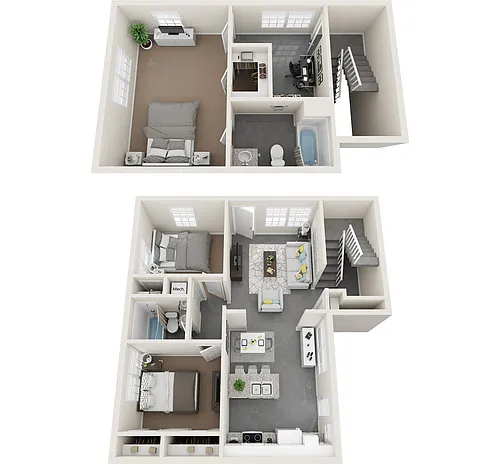 Floor plan Three Bedroom Townhome with Bonus Room