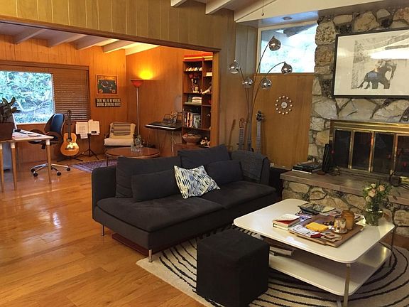 Family room with a fireplace