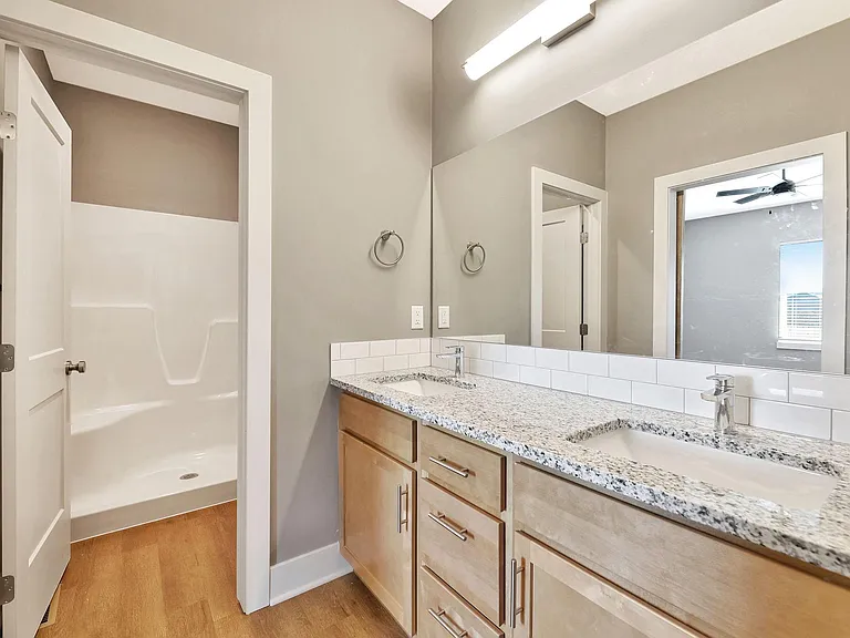 Master Bathroom - double vanities, private shower/toilet room.