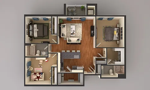 Floor plan 3 Bedroom 4570