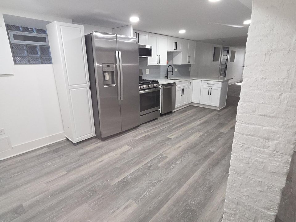 Kitchen and open area for dining table