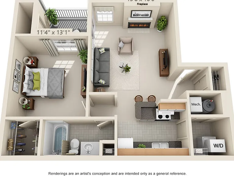 One bedroom - 765 square feet One bedroom - 765 square feet