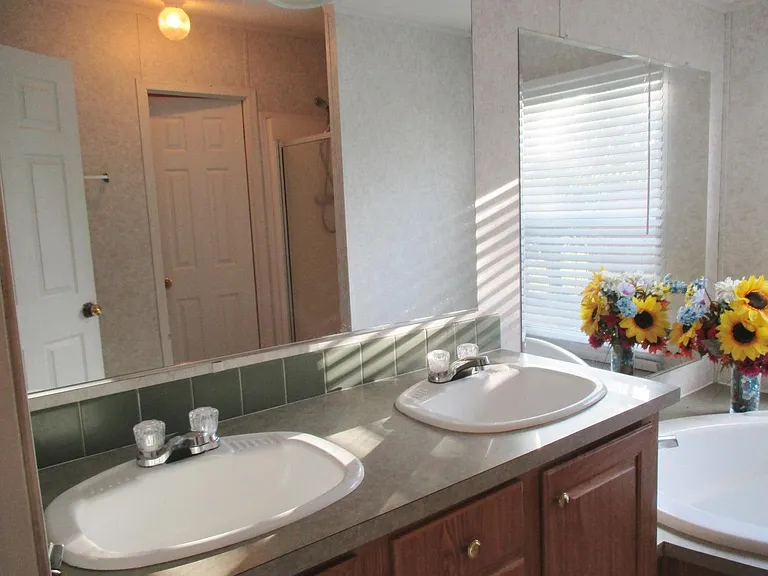 Dual sink vanity in master bath