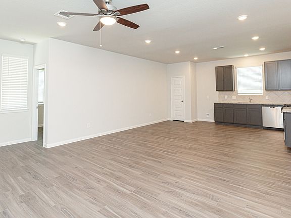 Family Room to Dining Area and Kitchen
