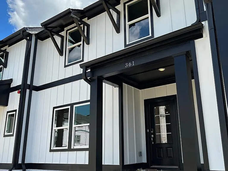 Front view with porch