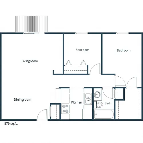 Floor plan Two Bedroom 21C
