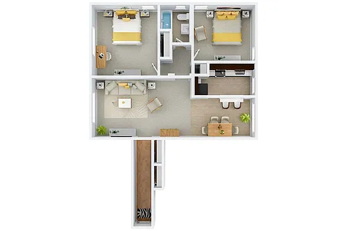 Floor plan Upgraded Two Bedroom