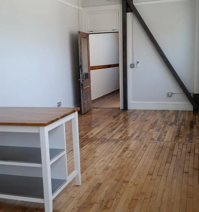 open loft style kitchen and living area