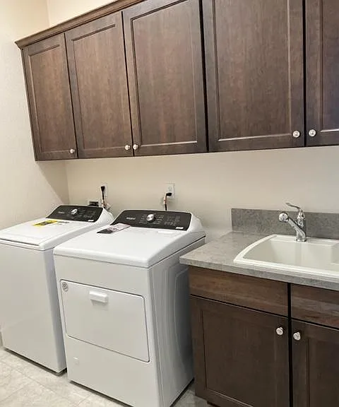 Laundry room with extra cabinets